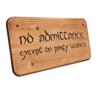No Admittance Wooden Sign - Fantasy Wall Plaque for Home and Party Decor