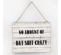 No Amount of Essential Oils Can Fix Bat Shit Crazy Country Wall Décor Signs Funny Wood Pallet Wall Plaque Sign Retro Scripture Artwork Wall Art Wood Plaque Sign Home Decor for Home Pantry 10x12