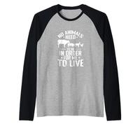 No Animals Need to Die Raglan Baseball Tee