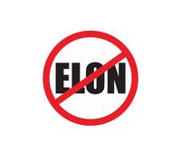 NO! Anti Elon Round 6inch Car Bumper Sticker Cling Anti Elon Club Car Sticker Funny Elon Musk Regret Sticker for Car Bumper, Laptop, Wall, Window (White)