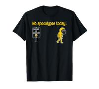 No Apocalypse Today Sad Stick Man Funny Survivalist Gas Mask T-Shirt