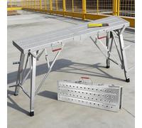 No Assembly Needed Folding Scaffolding Platform, Adjustable Height Heavy Duty Work Platform for Indoor Outdoor Home & Commercial Use