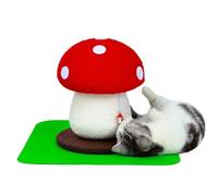 No Assembly Required Mushroom Cat Scratcher, Cute Cat Scratching Post with Natural Sisal Rope, Stable Base & Hanging Toy, Small Space Kitten Tree for Indoor Cats, Claw Care Scratch Pole