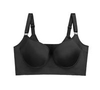 No Back Fat Bra High Support Bras for Women Adjustable Strap Full Coverage Up Bras Comfortable No Underwire Wireless Bras Cotton Non Wired Bras for Women (Black, J)