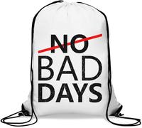 No Bad Days No Crossed Out Gym Sack Casual Drawstring Bag White
