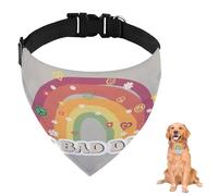 No Bad Days Slogan with Rainbow Dog Bandana with Adjustable Strap D Ring Dog Scarf Pet Bibs Triangle Bandana for Dogs Pet Accessories for Dogs Puppy Cats Decor Machine Washable