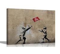 No Ball Games by Banksy Framed Canvas Prints Urban Street Art Hanging Wall Decoration Graffiti Artwork 40 x 30cm (16 x 12 inches) A3
