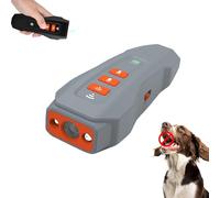 No Bark Ultra Anti Barking Trainer, Ultrasonic Dog Barking Device with 3 Training Modes, 50ft Range Rechargeable, with Led Flashlight, Safe Humane, Indoor Outdoor Use for All Dog Sizes (Grey)