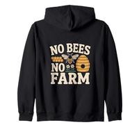 No Bees No Farm Save The Honey Bees Farming Zip Hoodie