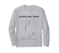 No Bike Ride Today. Sad mad Stick Man Kicking a can. Long Sleeve T-Shirt