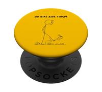 No bike ride today. Sad mad stick man kicking a can. PopSockets Adhesive PopGrip