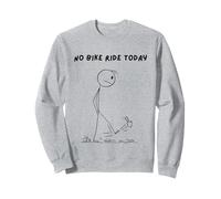 No bike ride today. Sad mad stick man kicking a can. Sweatshirt