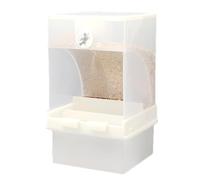 No Bird Feeder - Acrylic Food Dispenser for Parakeets and Perch - Easy Installation Cage Accessories for Small and Medium Lovebirds Parakeets