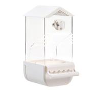 No Bird Feeder, Acrylic No-Acrylic Bird Feeder for Cage, Transparent Splashproof Food Box Station for Budgerigar Canary Cockatiel Finch Parakeet