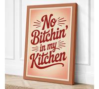 No Bitchin' in My Kitchen Retro Canvas Wall Art Print 18x12 Inch