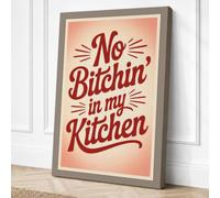 No Bitchin' in My Kitchen Retro Canvas Wall Art Print 18x12 Inch