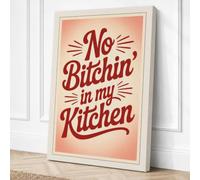 No Bitchin' in My Kitchen Retro Canvas Wall Art Print 30x20 Inch