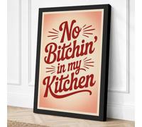 No Bitchin' in My Kitchen Retro Canvas Wall Art Print 30x20 Inch