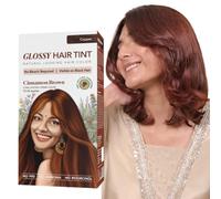 No Bleach Cinnamon Brown Glossy Hair Tint - Ammonia-Free Hair Colour for Natural Black Hair - Visible Tint with Anti-Fade Conditioner - Long-Lasting Shine - 233g