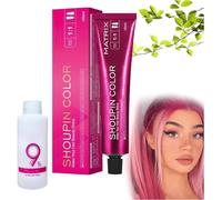 No Bleaching Hair Nourishing Coloring Hair Dye, Natural Coloring for All Hair Types, Fashion Hair Dye Permanent Hair Colour For Men And Women, 100ml (Pink, 10cm)