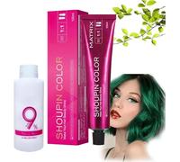 No Bleaching Hair Nourishing Coloring Hair Dye, Natural Coloring for All Hair Types, Fashion Hair Dye Permanent Hair Colour For Men And Women (Green)