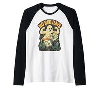 No Boo Days Ghost Lifting Vintage Halloween 90's Retro Gym Raglan Baseball Tee