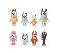 (No Box) 8Pcs Bluey Family And Friends Dog Pet Action Figures 3'' Model Toy Set Kids Gift