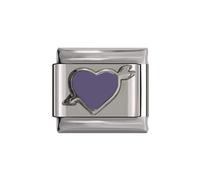 No Brand Name Arrowed Purple Heart Charm-fits all classic 9mm Italian Style Charm Bracelet - UK stock
