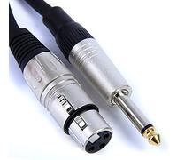 No Bull Female XLR to 1/4" Jack Mic Lead - 1m Black Microphone Cable Music Gear