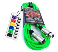 No Bull Nordell Music Gear' Premium XLR Cable (Green, 6m): Achieve a Clearer Audio Signal with Balanced Male to Female Microphone Lead, plus Free Cable Tie