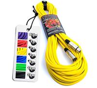 No Bull Nordell Music Gear' Premium XLR Cable (Yellow, 20m): Achieve a Clearer Audio Signal with a Balanced Male to Female Microphone Lead, plus Cable Tie