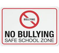 No Bullying Safe School Zone Metal Tin Sign Aluminum Warning Signs For Indoor & Outdoor Yard Lawn Sign Home Decor 12x16 Inch