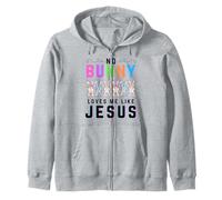 No bunny loves me like Jesus Christian Easter rabbit kids Zip Hoodie