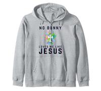 No bunny loves me like Jesus Christian Easter rabbit kids Zip Hoodie
