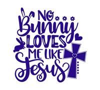 no Bunny Loves me Like Jesus Spring Easter Tulips Flower Happy Easter Wall Stickers 54.6x55.8cm It Won't Fall Off DarkBlue