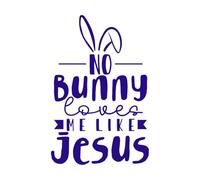 no Bunny Loves me Like Jesus Wall Stickers 36x55cm Do not Damage The Wall Surface DarkBlue