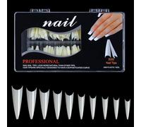 No C Clear Tips For Acrylic Nails Extra Long Flat Tapered Square Tips Straight French Fake Tip