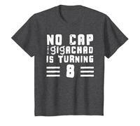No Cap 8th Birthday Brain Rot 8 Year Old Boys Gigachad T-Shirt, Youth, Dark Heather Grey, Medium