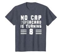 No Cap 8th Birthday Brain Rot 8 Year Old Boys Gigachad T-Shirt, Youth, Heather Blue, 4T