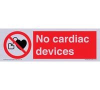 No cardiac devices Sign - 150x50mm - L15