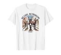 No Cars No Problems Hydra, Cute Donkeys On A Greek Road T-Shirt
