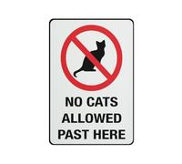 No Cats Allowed Past Here Sign Warning Sticker-Security Sign Outdoor Sign 12 X 8 Inches