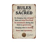 No Changing Rules Mid Game Nostalgic Theme Metal Tin Sign