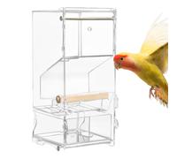 No Chaos Bird Feeder - Automatic Acrylic Bird Feeder, Transparent Feeder Container Cage, Parakeet Feeder, Cage Accessories, Leak-proof Seed Feeder for Cockatiels