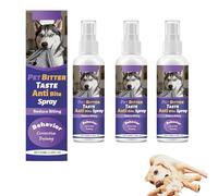 No Chew Spray for Dogs 100ML,Bitter Apples Dog Deterrent Sprays,Stop Chewing Licking of Furniture, Shoes, Bandages, Dog Training & Behavior Aids Spray, Indoor & Outdoor Use, No Alcohol & Trace (3pcs)
