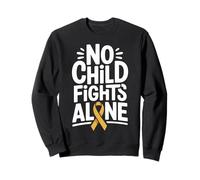 No Child Fights Alone Childhood Cancer Awareness Ribbon Sweatshirt