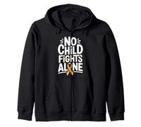 No Child Fights Alone Childhood Cancer Awareness Ribbon Zip Hoodie