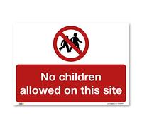 No children allowed on this site Sign, A3 420x297mm, PVC Rigid Plastic, Building, Renovations, Construction Site Safety Signs