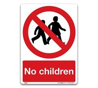 No children Sign - A5 Self-adhesive Vinyl Sign - Prohibition Safety Information