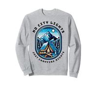 No City Lights Just Campfire Nights Camping Scene Outdoors Sweatshirt